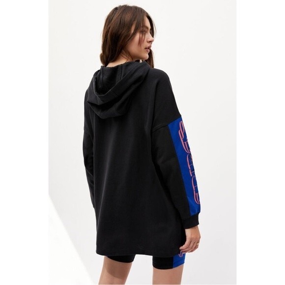 Adidas Originals Women's Oversized Black Pullover Hoodie Embroidered Sleeves - Picture 3 of 16